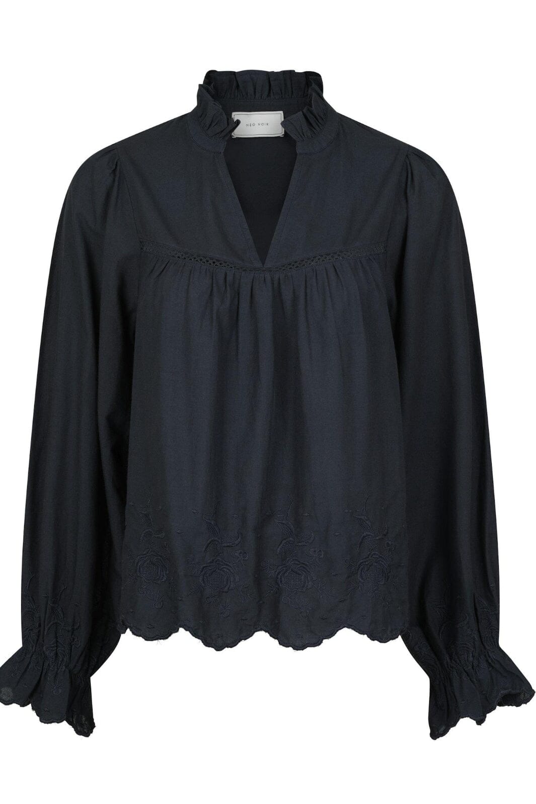 Forudbestilling - Neo Noir - Heline Emb Blouse - Navy Bluser 