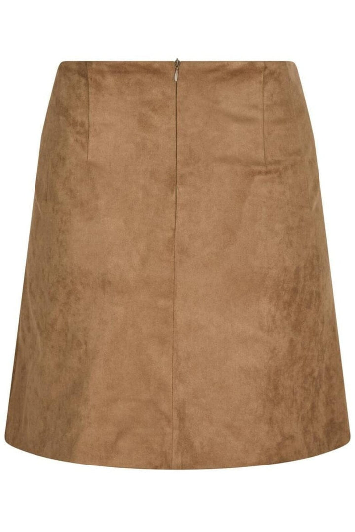 Forudbestilling - Neo Noir - Hemie Faux Suede Skirt 164554 - Cognac Nederdele 