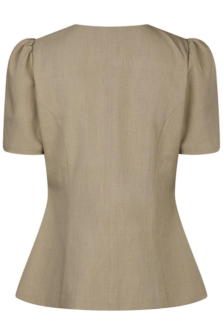 Neo Noir - Jules Structure Blouse 165065 - 811 - Dark Taupe