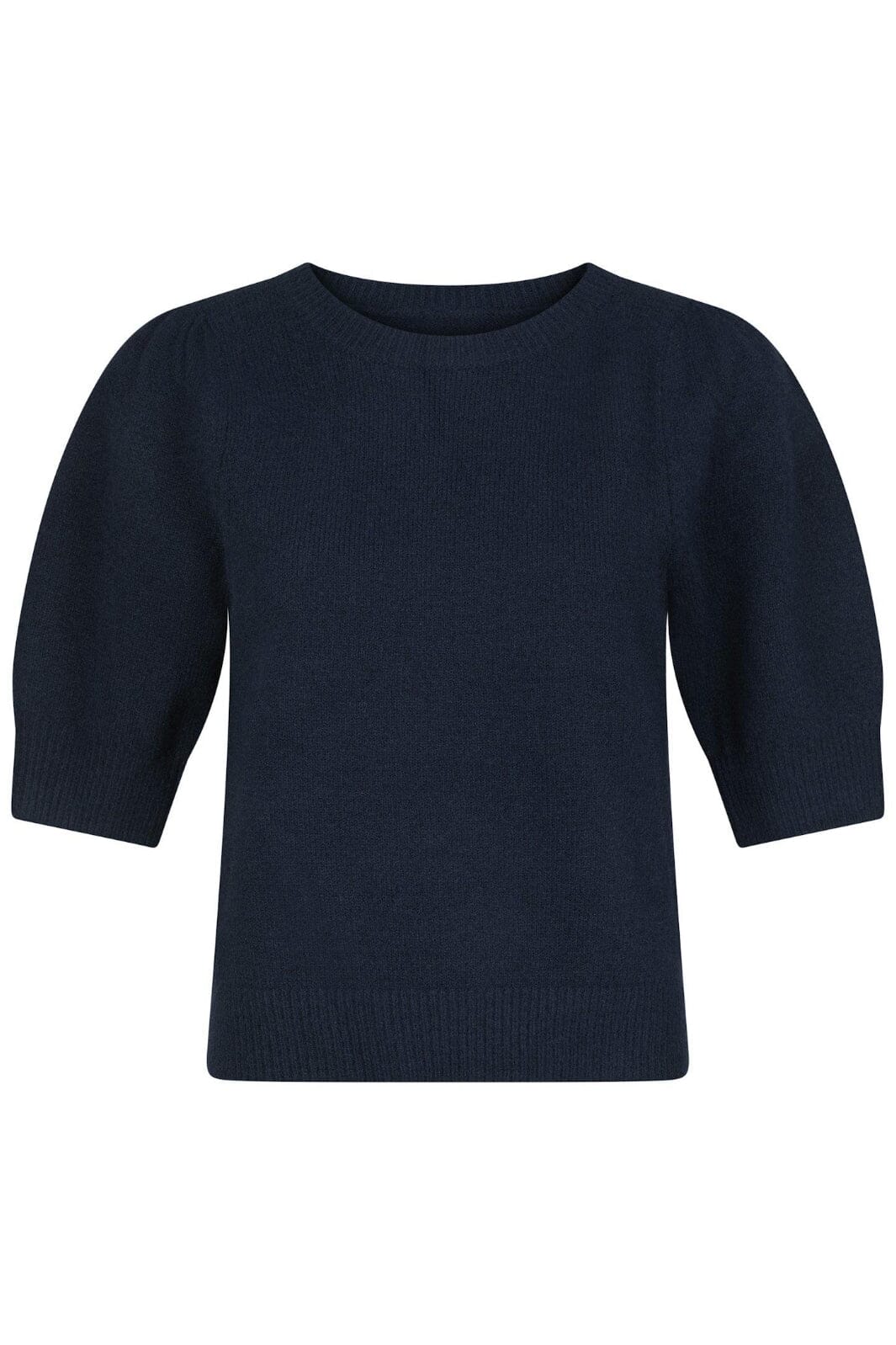 Forudbestilling - Neo Noir - Martha Bow Knit Tee - Navy Strikbluser 