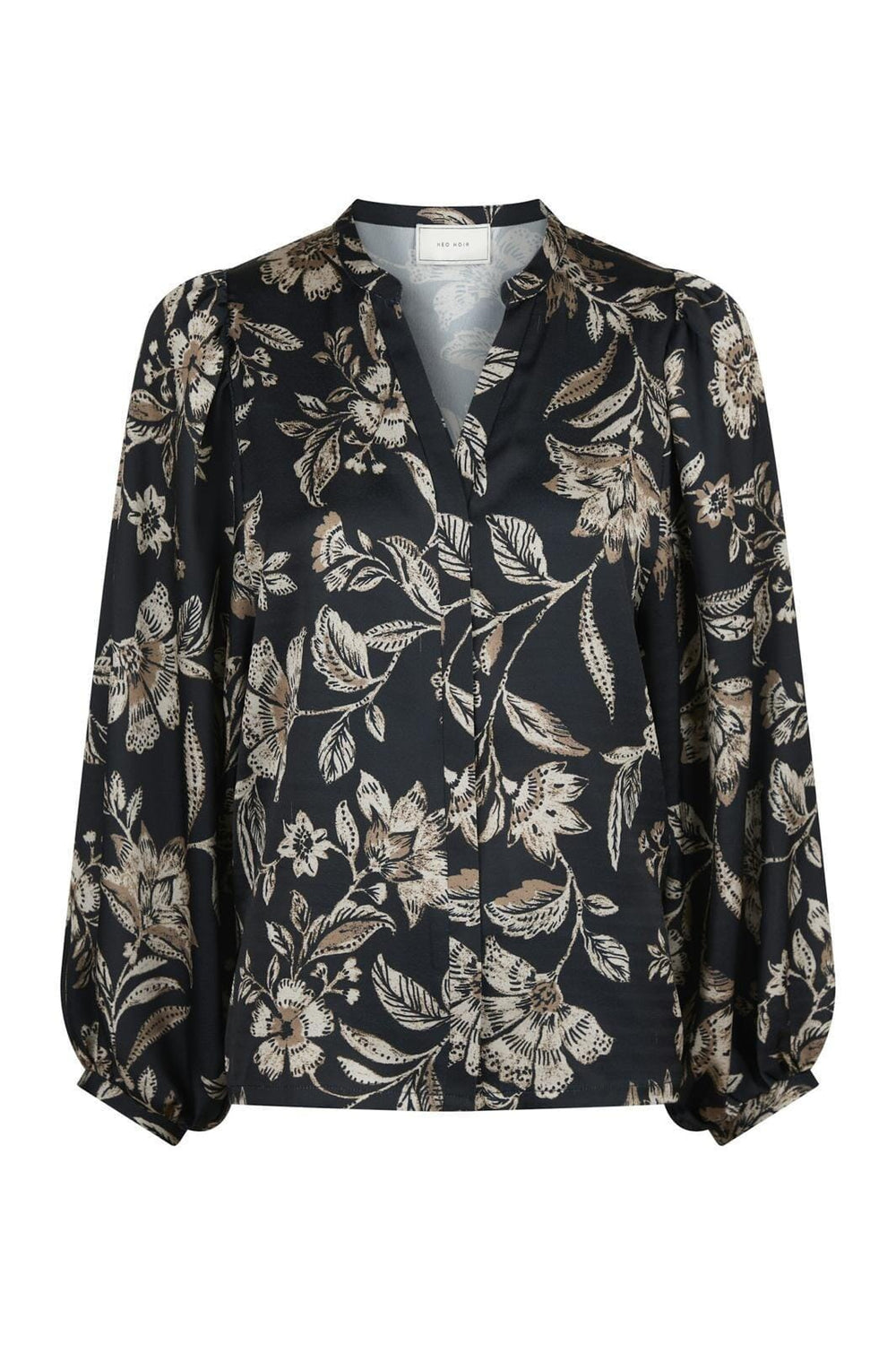 Neo Noir - Nani Canvas Flower Blouse - Dark Navy