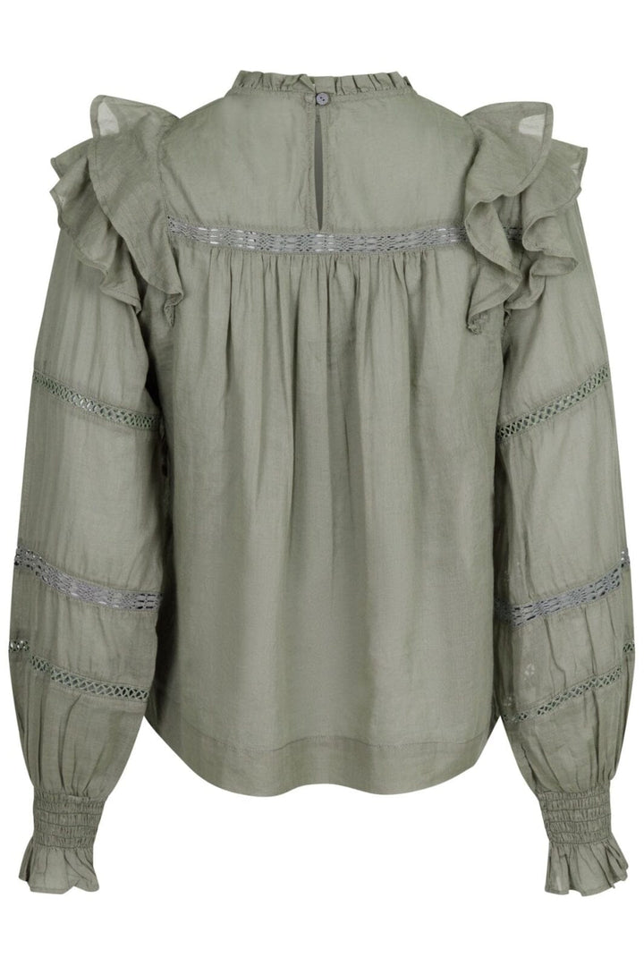 Forudbestilling - Neo Noir - Sarna S Voile Blouse - Smoke Green - (Marts) Bluser 