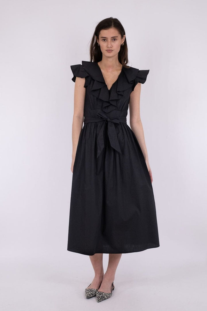 Forudbestilling - Neo Noir - Simone Poplin Dress - Black (Juni) Kjoler 