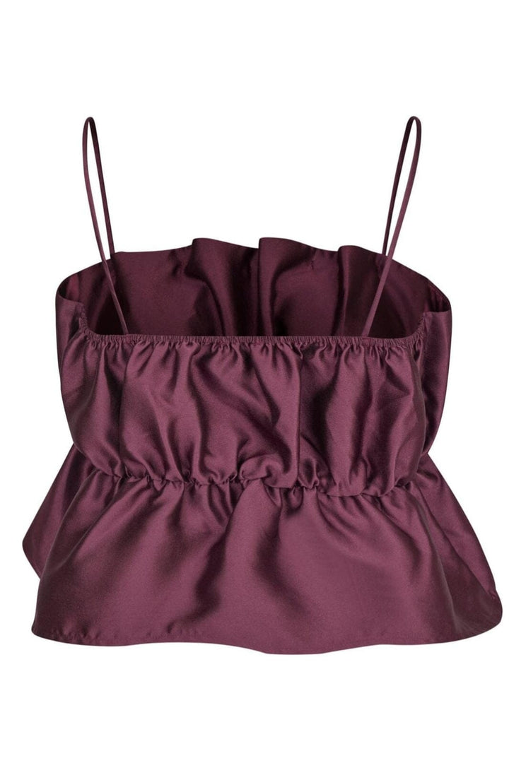 Forudbestilling - Neo Noir - Tipton Dull Satin Top - Burgundy Toppe 