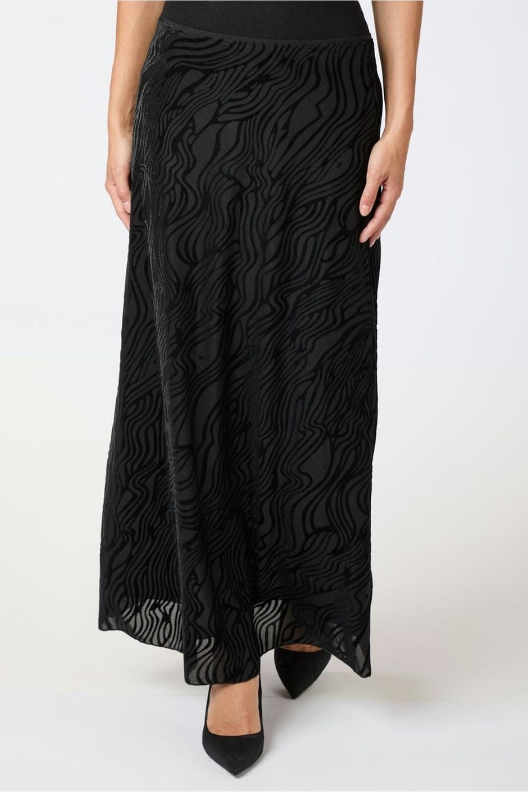 Forudbestilling - Neo Noir - Vicky Zebra Burnout Skirt - Black Nederdele 