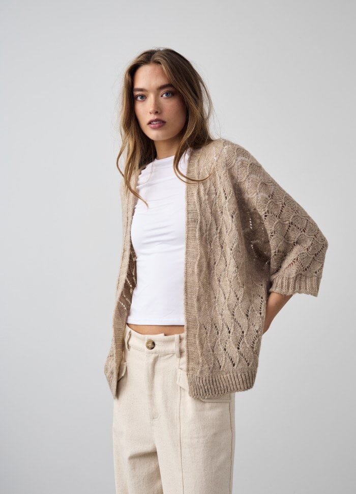 Forudbestilling - Noella - Luca Knit Cardigan - 1206 Oyster Cardigans 