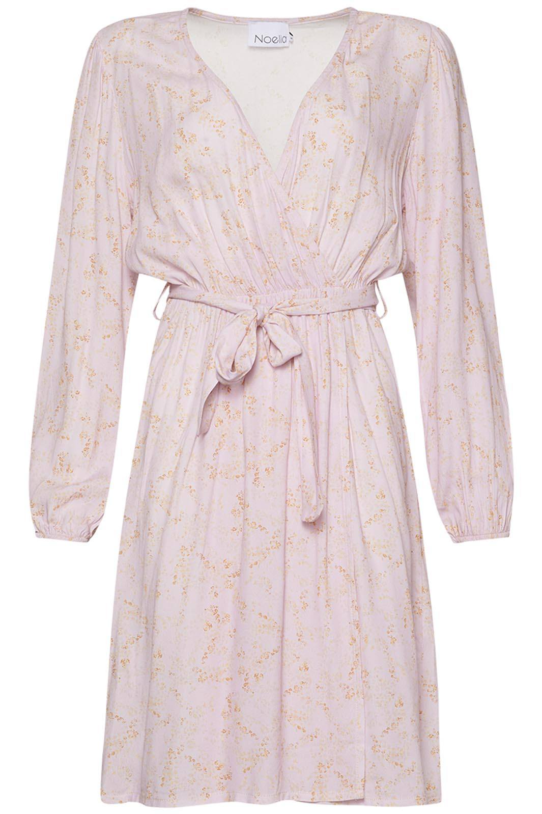 Forudbestilling - Noella - Milana Sh. Wrap Dress - Offwhite w. Flowers (Maj/Juni) Kjoler 