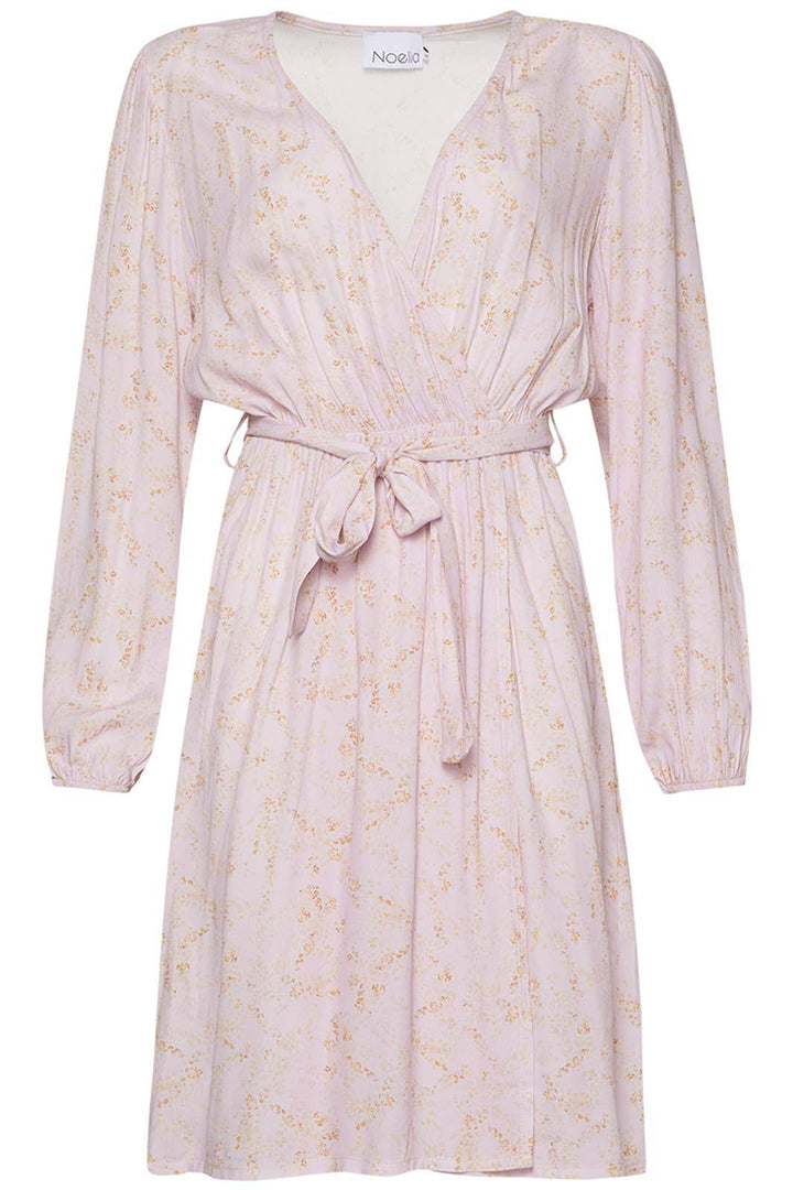 Forudbestilling - Noella - Milana Sh. Wrap Dress - Offwhite w. Flowers (Maj/Juni) Kjoler 