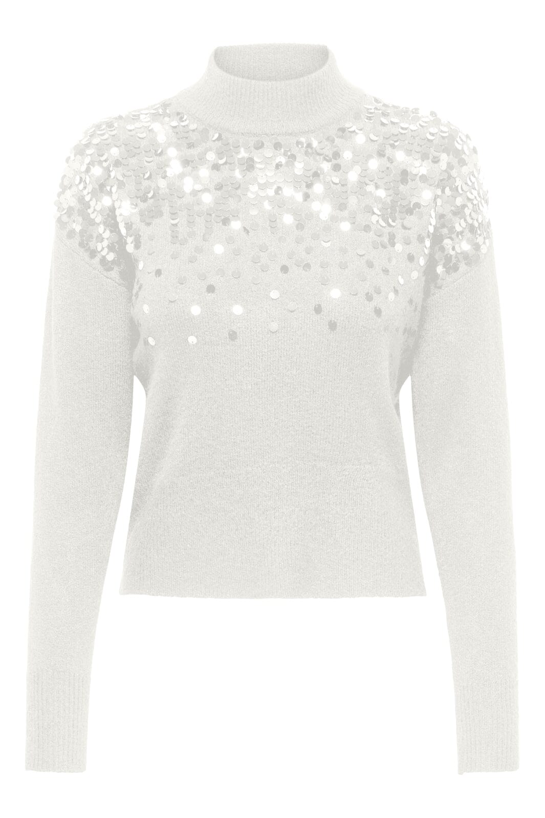 Only - Onlalba Ls Sequins High Neck Knt 15332081 - 4677217 - Cloud Dancer Sequins