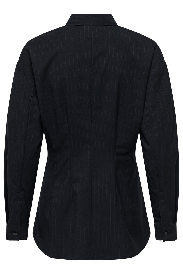 Only - Onleda L/S Fitted Shirt 15344223 - 4707903 - Black White Pinstripes