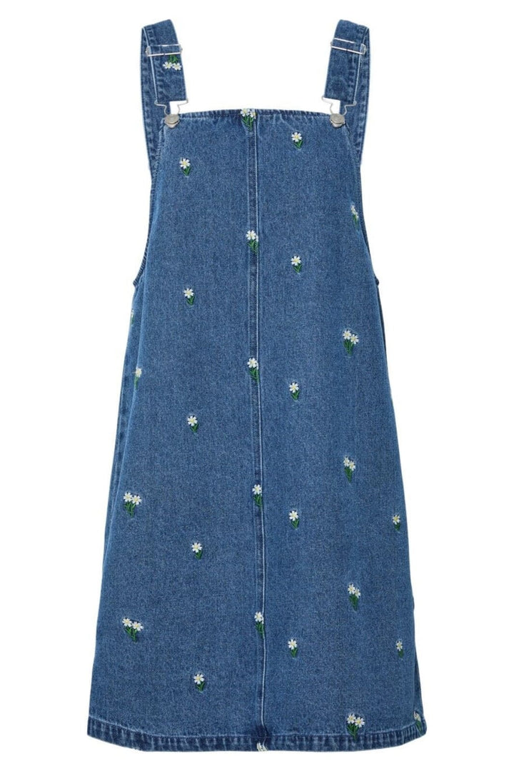 Forudbestilling - Pieces - Pcfreia Sl Denim Spencer Dress Fsy - 4863415 Medium Blue Denim Flowers