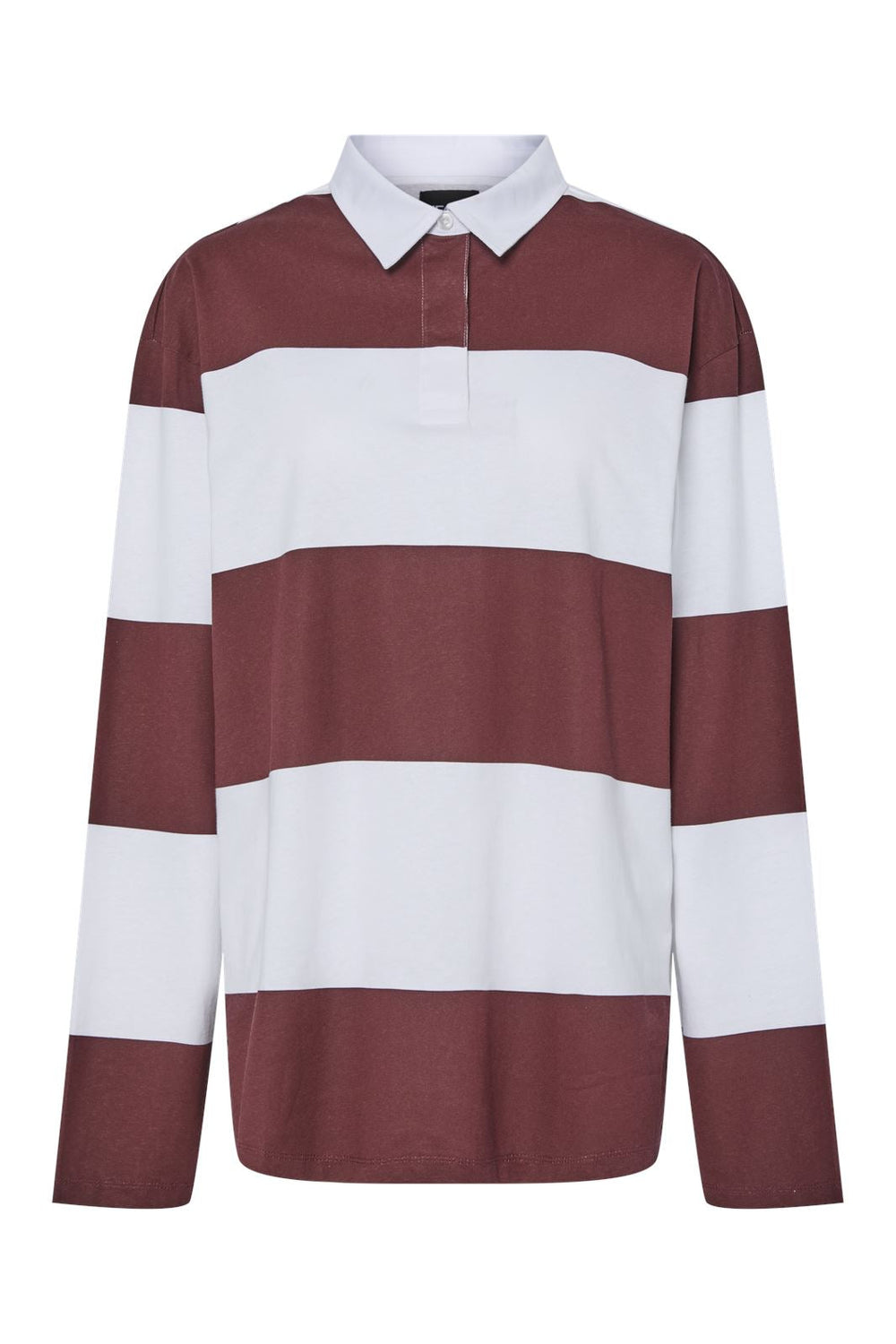 Pieces - Pcfrida Ls Oversize Polo Fsy - 4746859 Tawny Port White