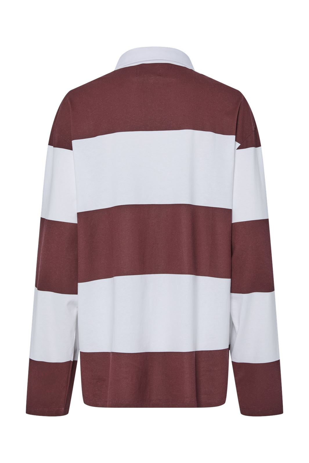 Pieces - Pcfrida Ls Oversize Polo Fsy - 4746859 Tawny Port White