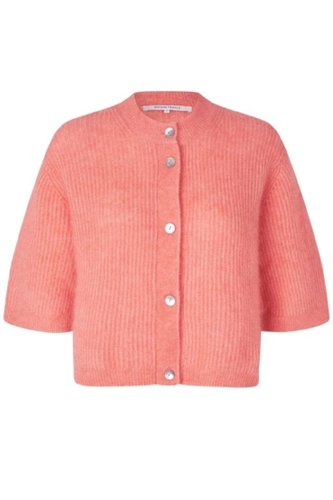 Second Female - Andrea Knit Rib Cardigan 58367 - Coral Haze