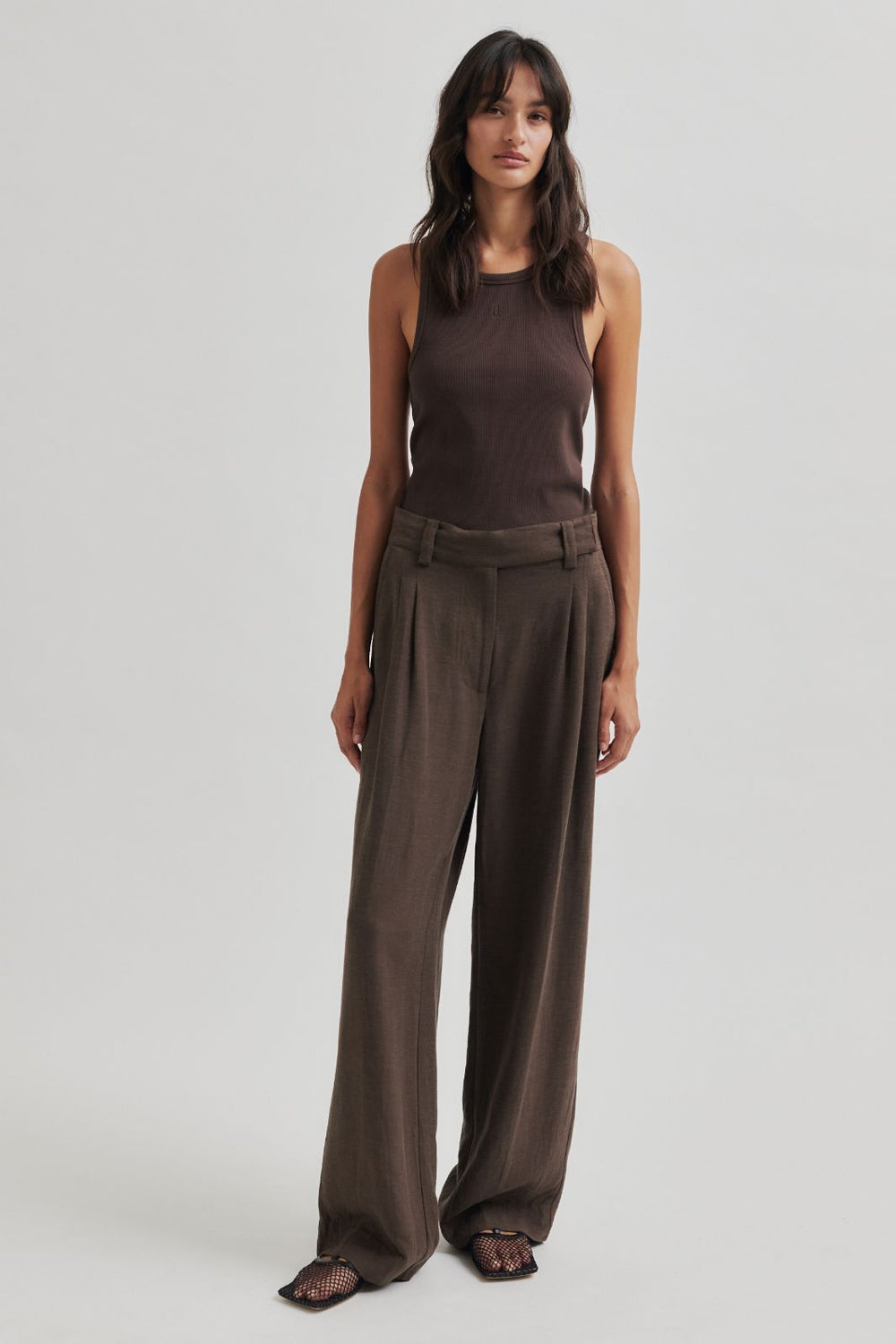 Forudbestilling - Second Female - Lino Trousers 57098 - Chocolate Brown Bukser 