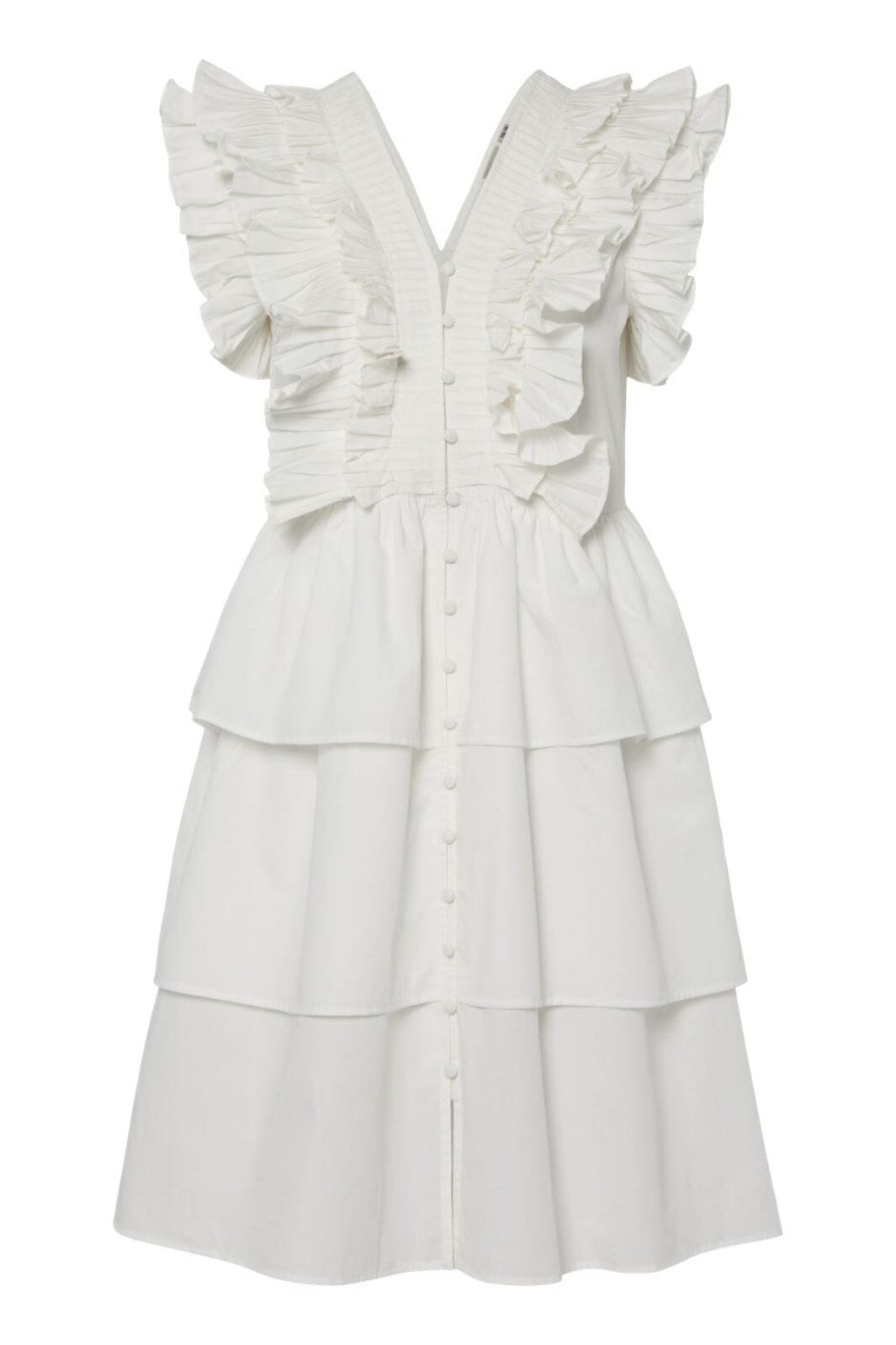 Forudbestilling - Y.A.S - Yasruna Ruffle Dress - 4726806 Star White Kjoler 