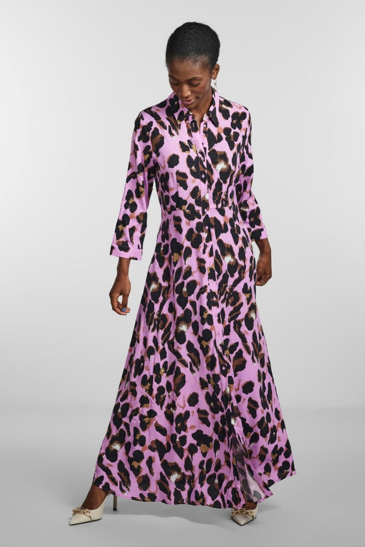 Forudbestilling - Y.A.S - Yassavanna Long Shirt Dress S. - Orchid LIRO PRINT (Februar) Kjoler 