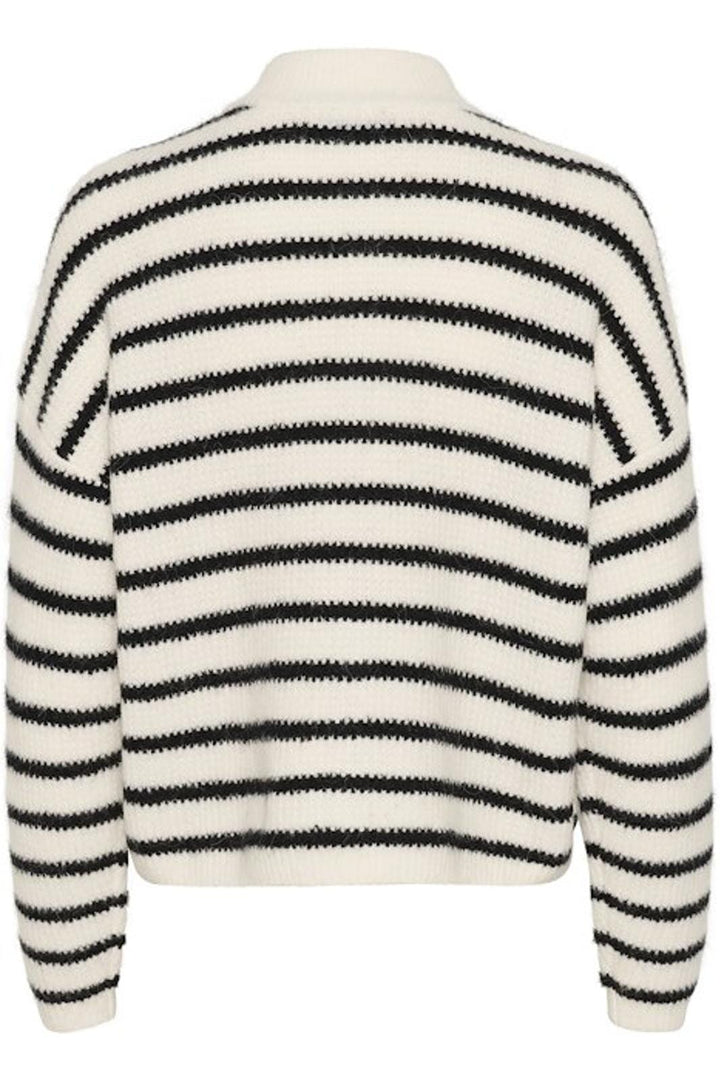 Gestuz - Alphagz Short Cardigan 10905931 - 106145 Ivory Black Striped