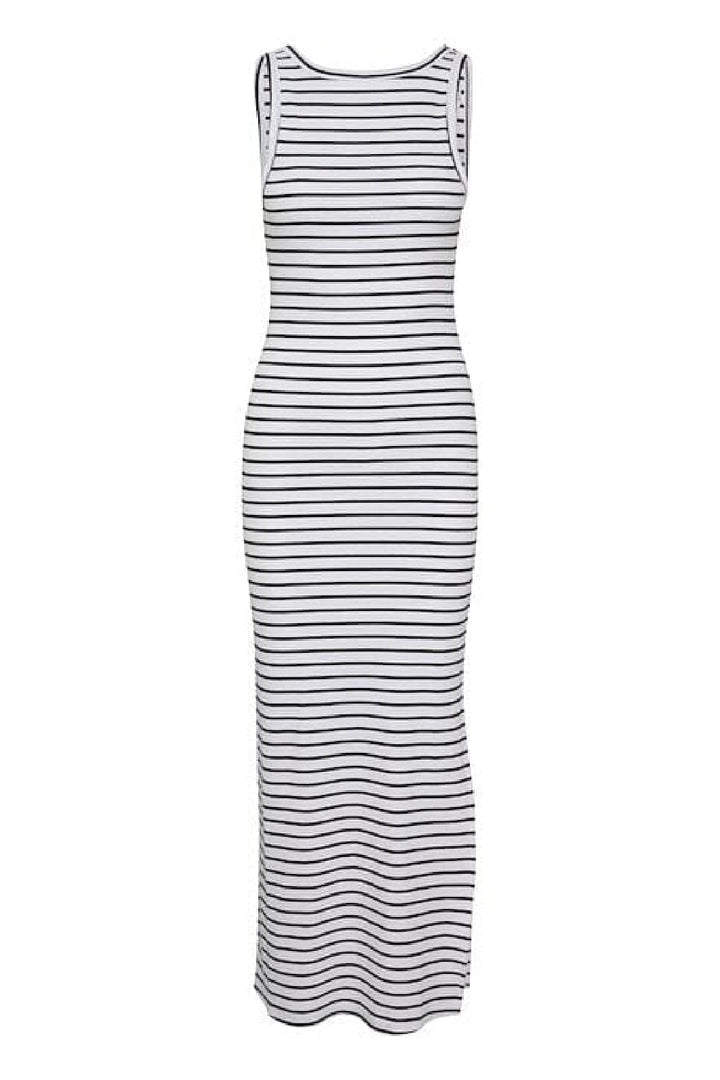 Gestuz - DrewGZ sl reversible stripe dress NOOS - Bright White Black stripe Kjoler 