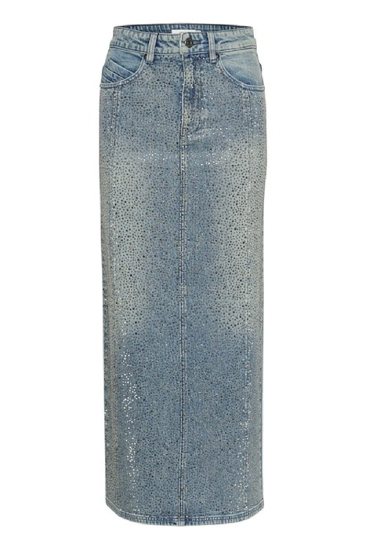 Gestuz - Gzzorah Long Skirt - 104609 Mid Blue Washed Nederdele 