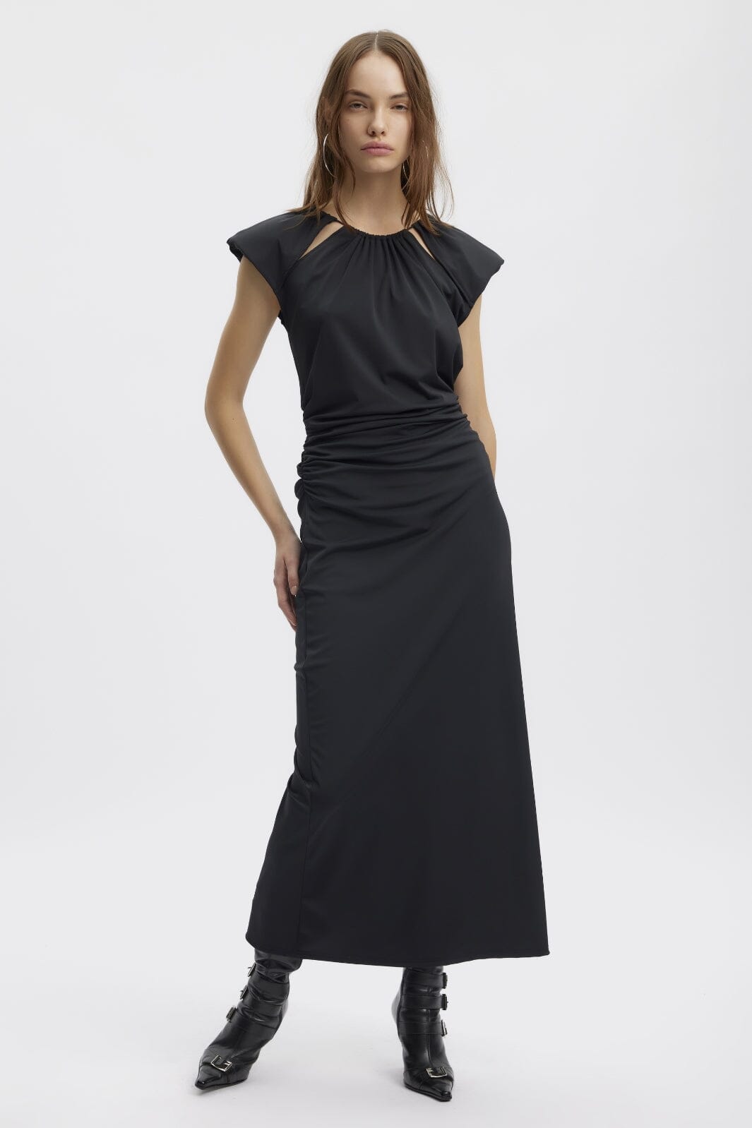 Gestuz - JiaGZ sl midi dress - Black Kjoler 