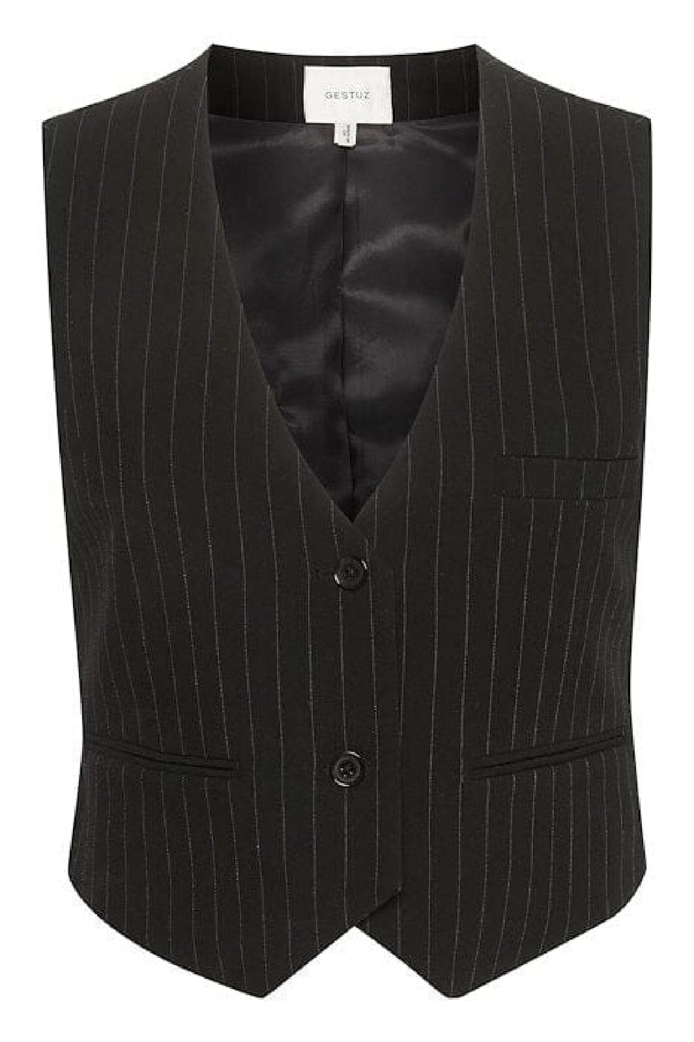 Gestuz - JoelleGZ pinstripe waistcoat - black pinstripe 