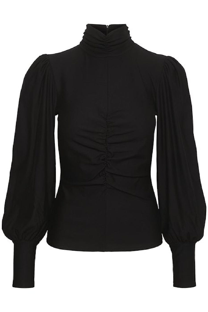 Gestuz - RifaGZ ls cuff blouse - Black Bluser 