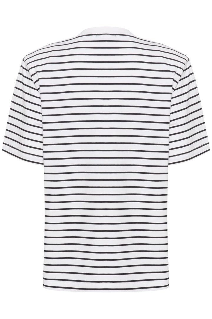 Gestuz - Samurillygz Striped Tee - 106159 White Black Stripe T-shirts 