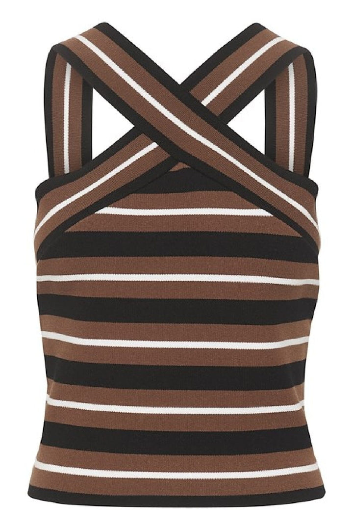 Gestuz - Shilagz Top - 106044 Brown/Black Striped Toppe 