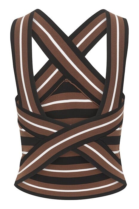 Gestuz - Shilagz Top - 106044 Brown/Black Striped Toppe 