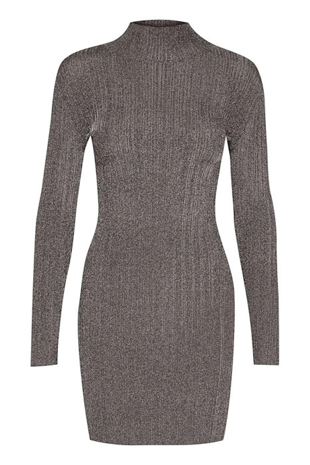 Gestuz - Silvigz Ls Short Dress 10909595 - 106076 Warm Grey Metallic