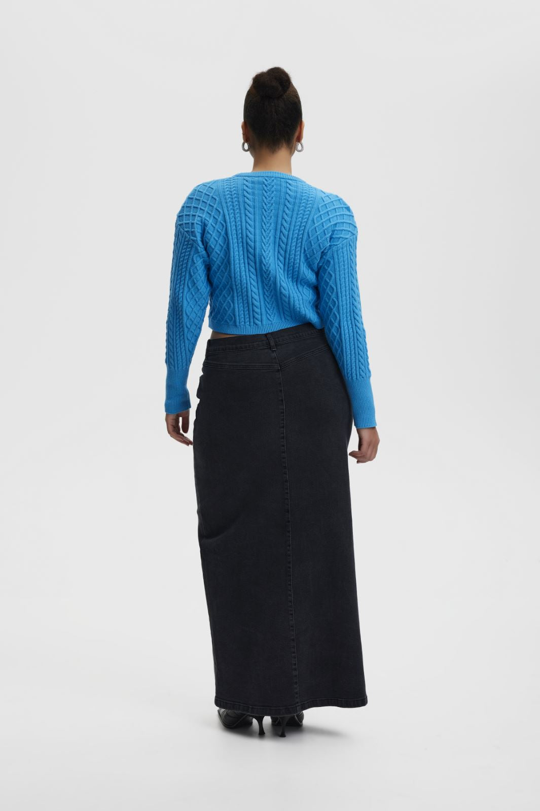 Gestuz - SiwGZ HW long skirt - Washed black Nederdele 