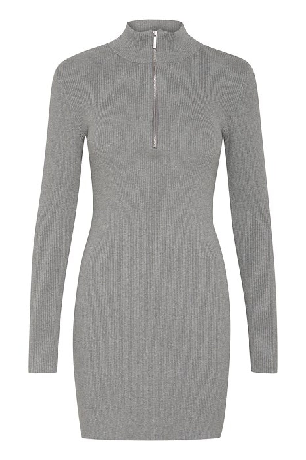 Gestuz - Yasmiagz Zipper Short Dress 10909820 - 106849 - Grey Melange Kjoler 