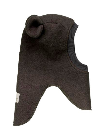 Huttelihut - Balaclava Ears Wool - Dark Brown Melange Elefanthuer 