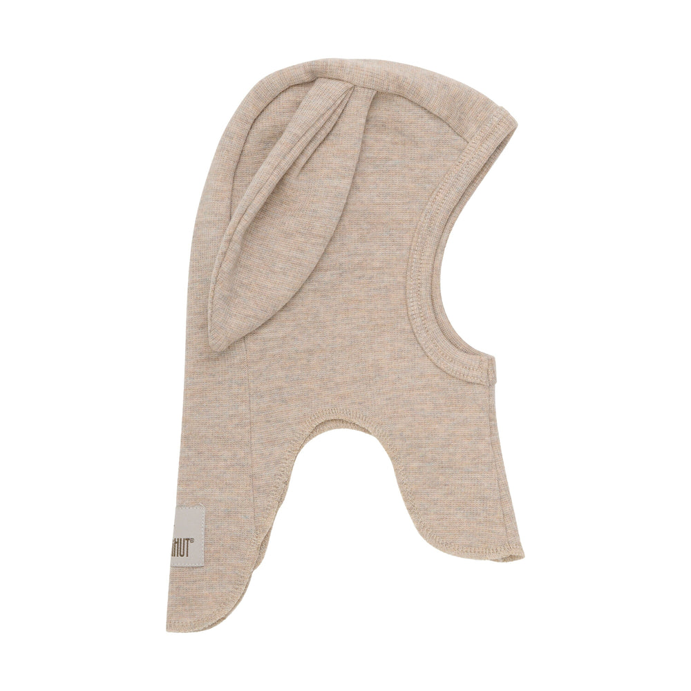 Huttelihut - Balaclava Ears Wool Rib - Camel Melange Elefanthuer 