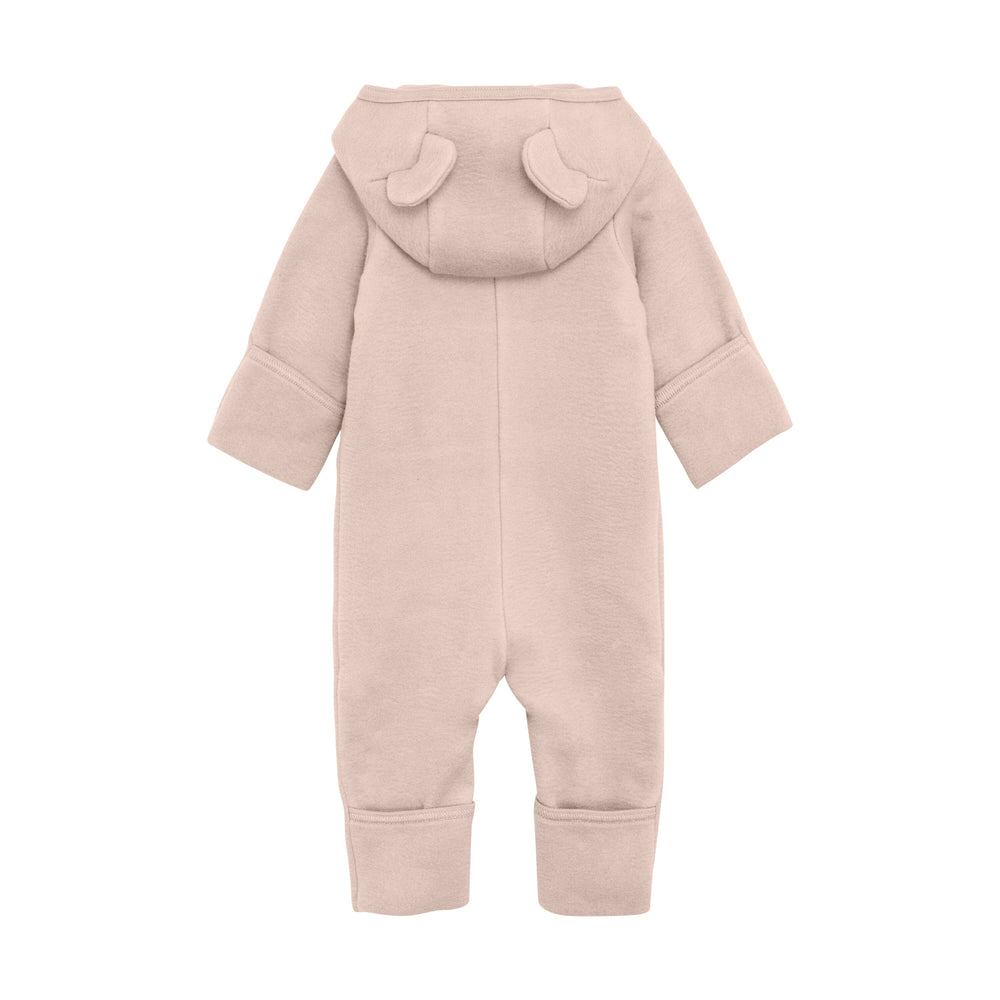 Huttelihut - Pram Suit Ears Cot. Fleece (M) - Almond Peach Køredragter 