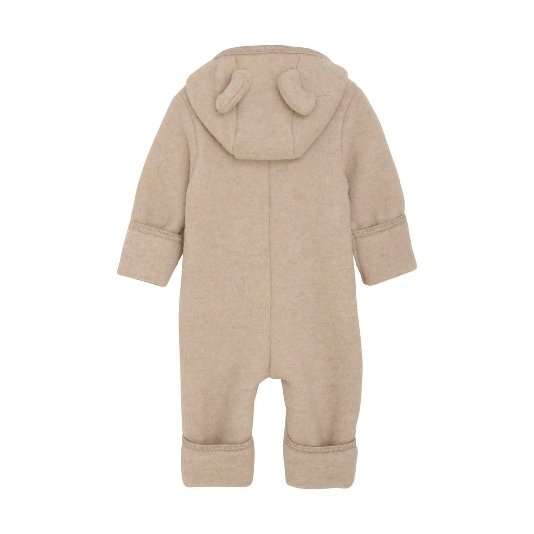 Huttelihut - Pram Suit Ears Wool Fleece (S) - Camel Melange Heldragter 