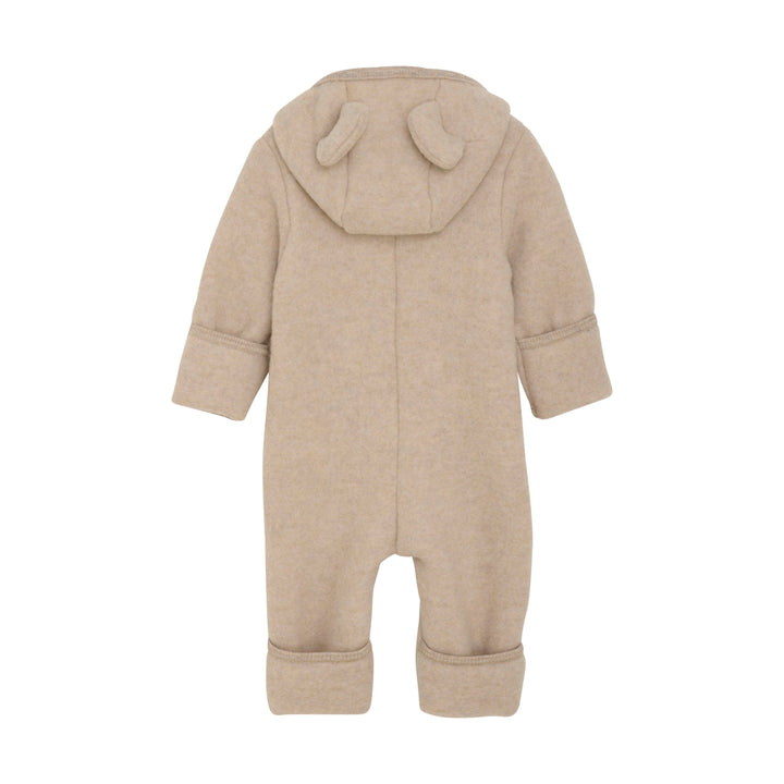 Huttelihut - Pram Suit Ears Wool Fleece (S) - Camel Melange Heldragter 