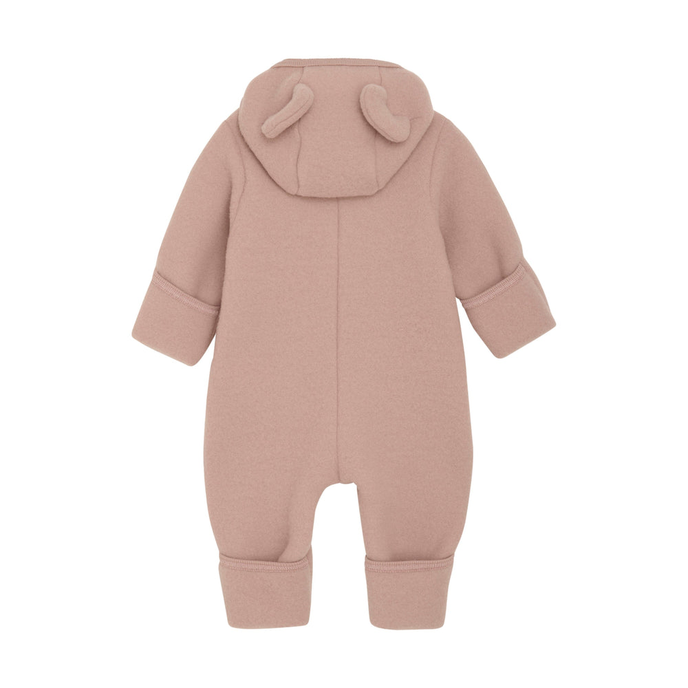 Huttelihut - Pram Suit Ears Wool Fleece (S) - Mahogany Rose Heldragter 