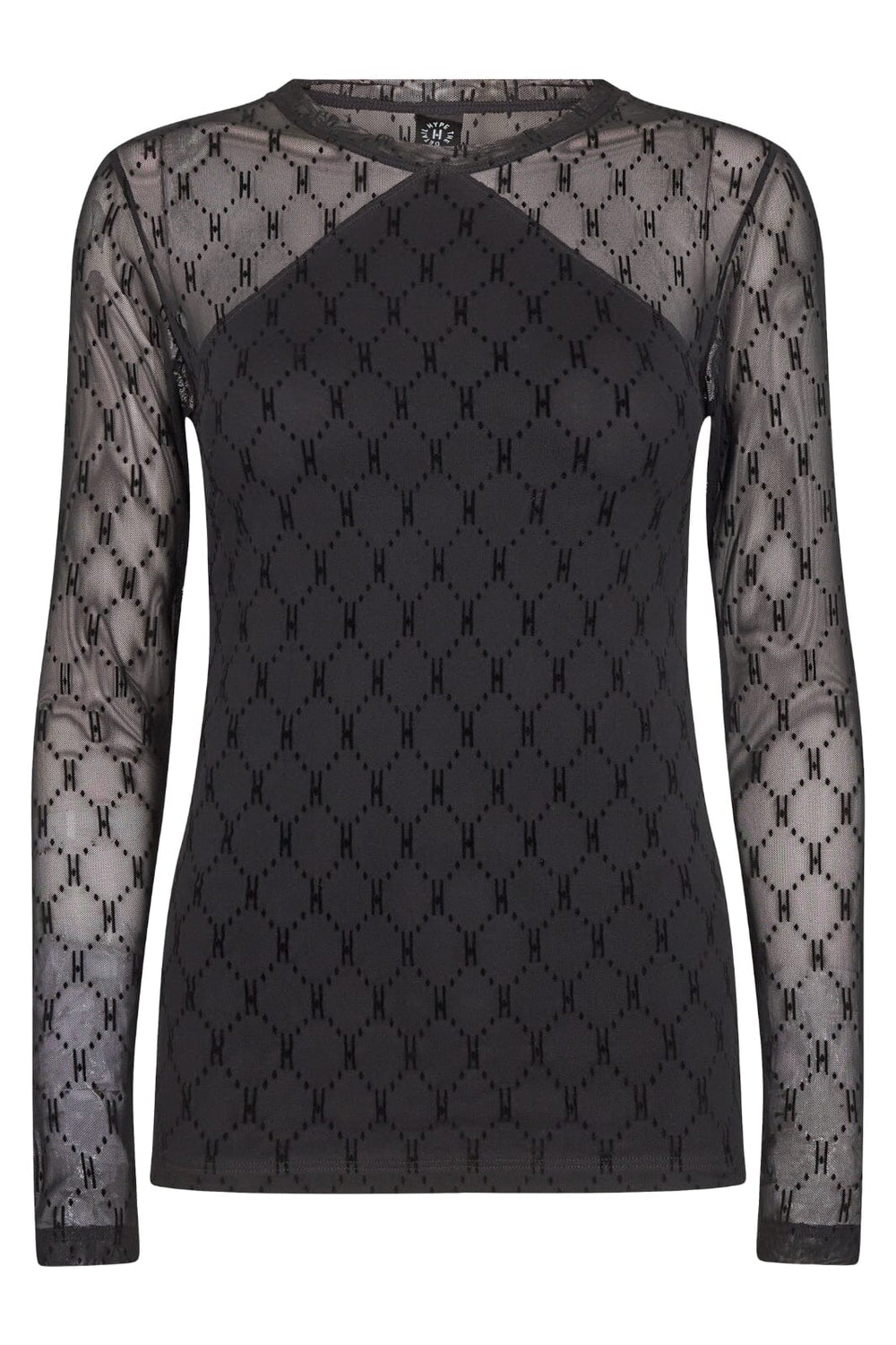 Hype The Detail - Mesh Blouse - 9 Sort Bluser 