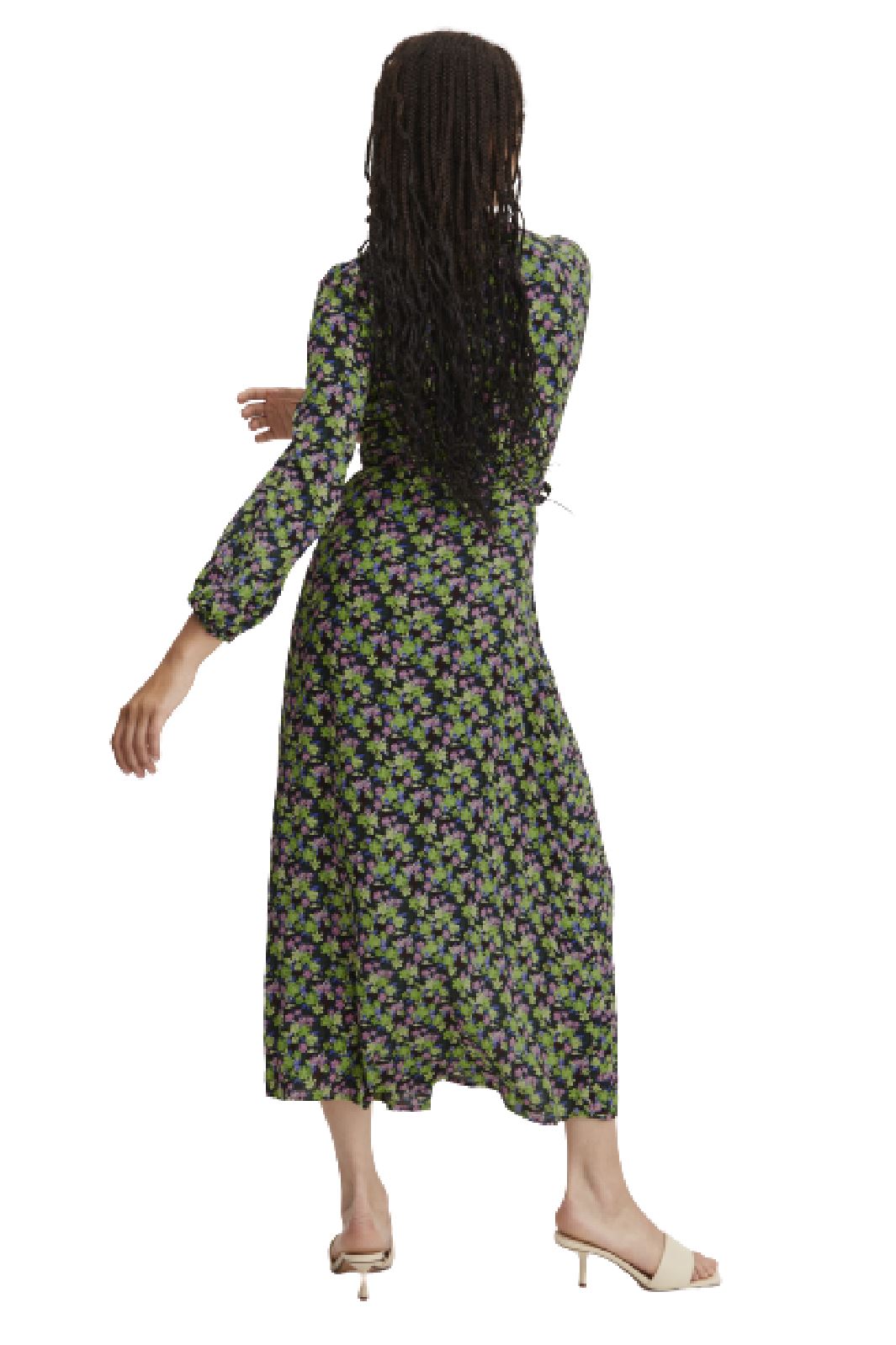 ICHI - Ixeliana Dress - Blue Spruce Flower Print Kjoler 