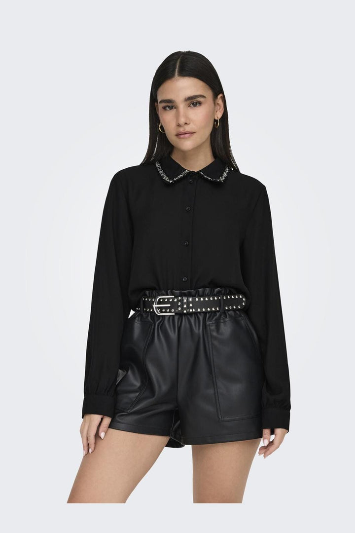 Jdy - Jdyaya L/S Detail Shirt - 4638940 Black