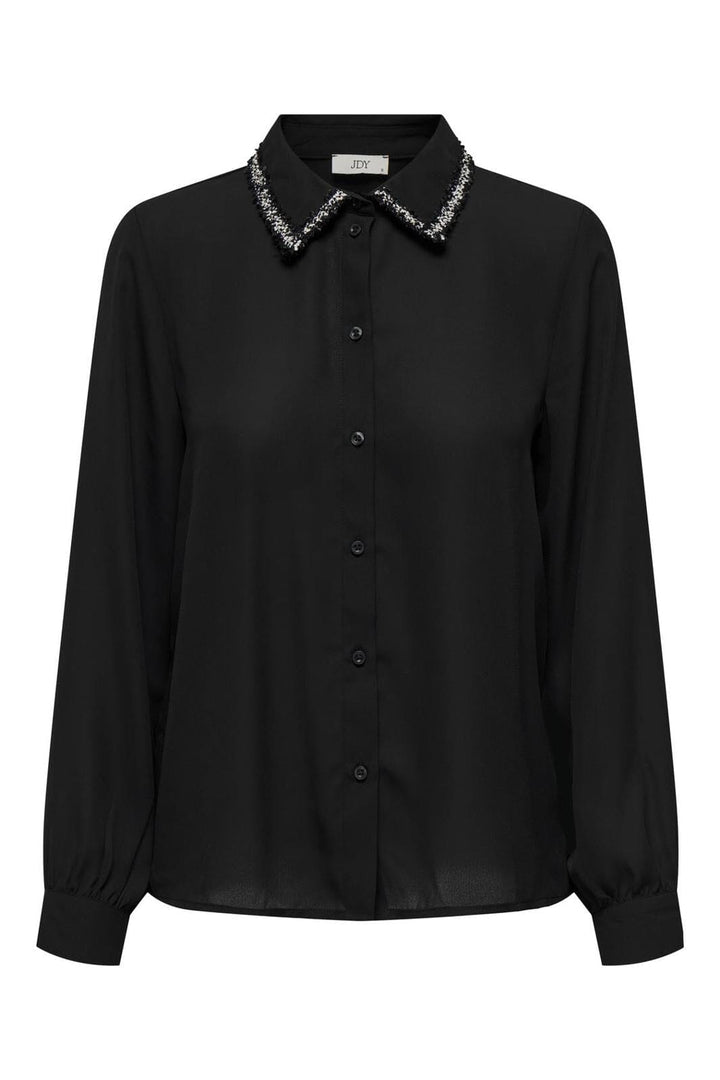 Jdy - Jdyaya L/S Detail Shirt - 4638940 Black