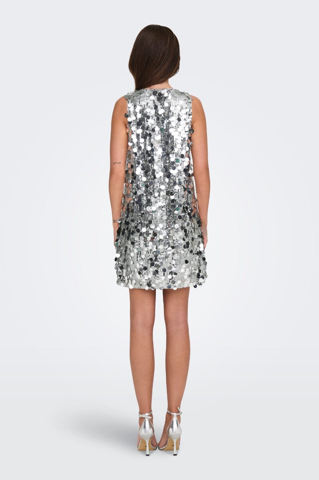 JDY - Jdyclaire S/L Sequins V-Neck Dress 15350703 - 4781152 - Silver