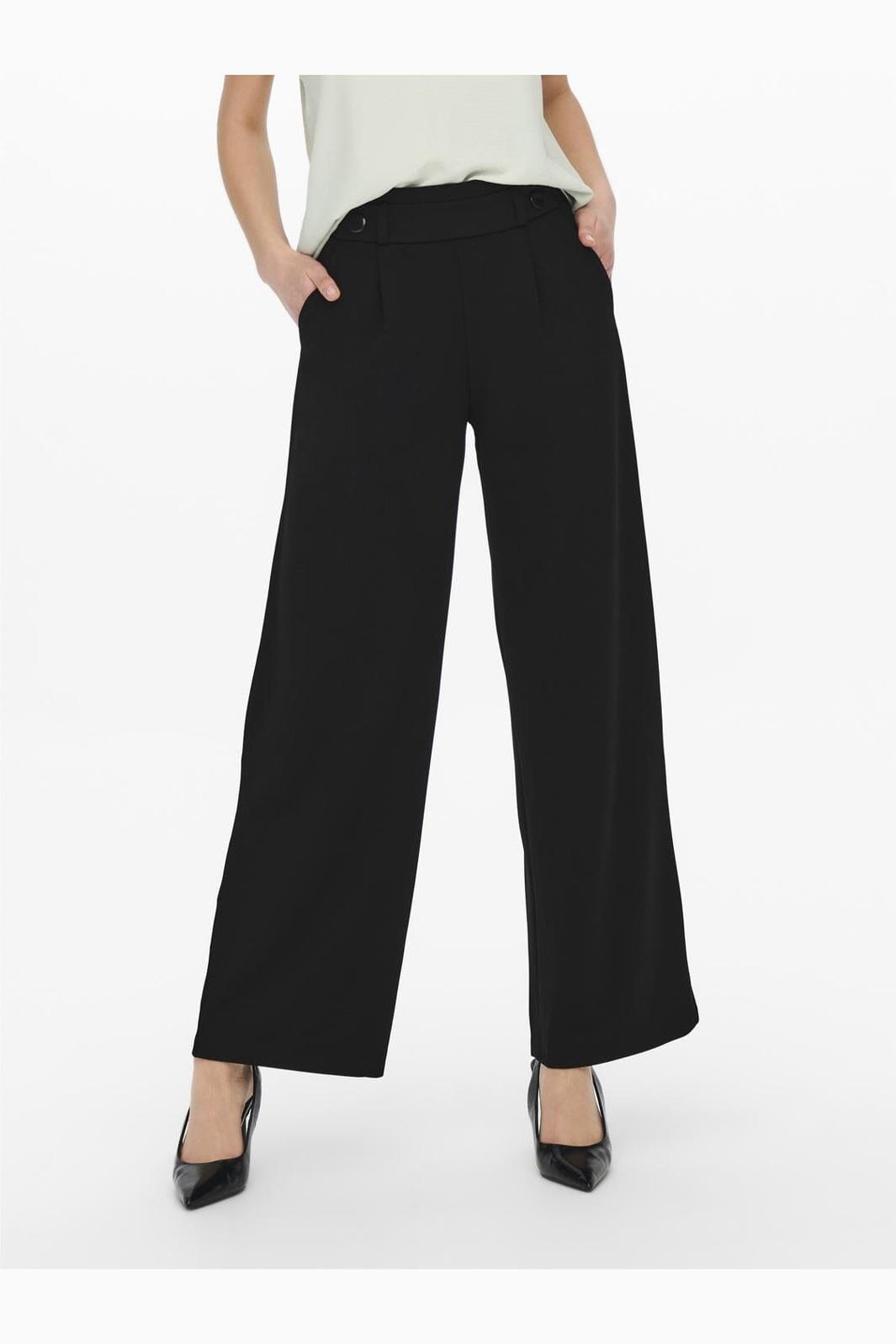 Jdy - Jdygeggo New Long Pant - 3449706 Black Black Buttons