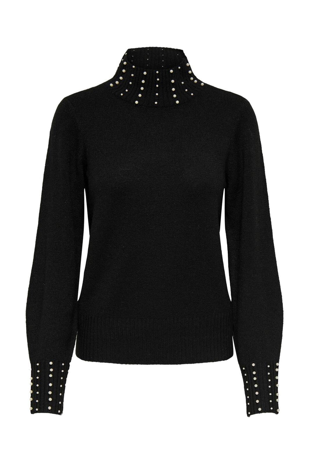 JDY - Jdyrue Life L/S Hn Pearl Detail Pull Knt - 4696363 Black White Pearls