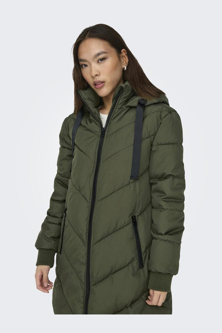 Jdy - Jdyskylar Padded Hood Jacket - 3802351 Forest Night Black