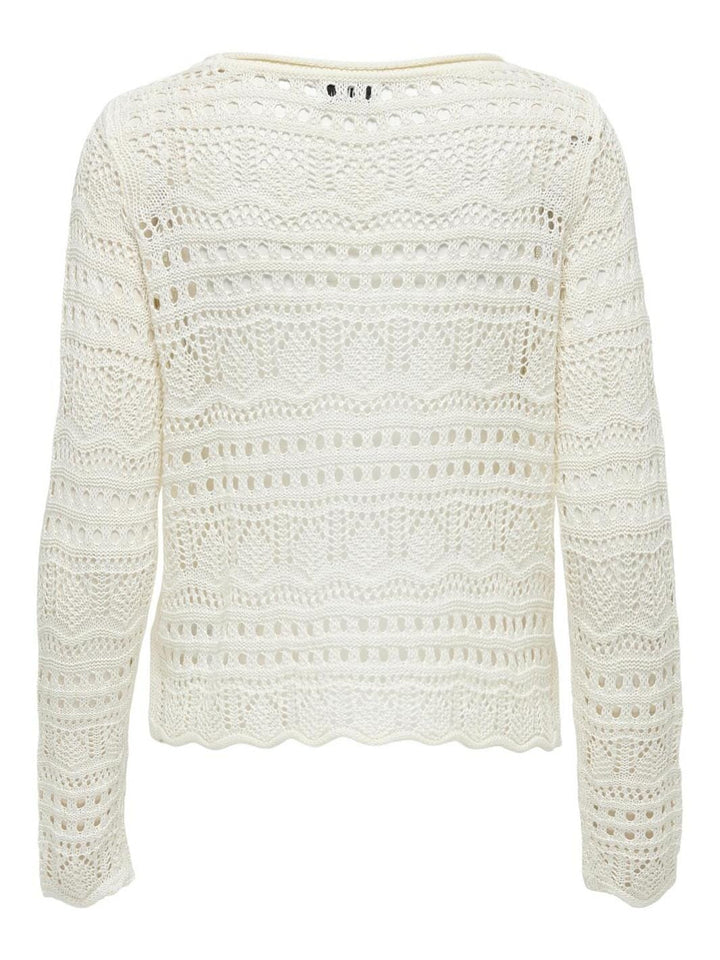 JDY - Jdysun Lay L/S Boatneck Pullov. Knt - 4160934 Eggnog