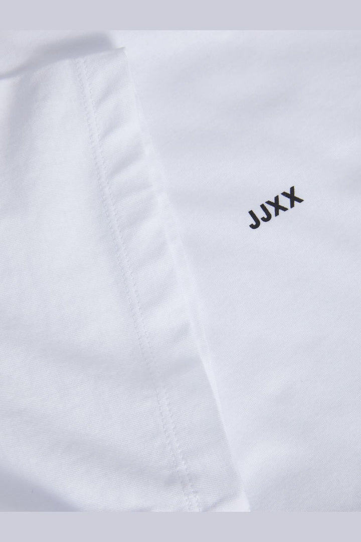 Jjxx - Jxandrea Loose Ss Logo Tee - 3861156 Bright White Black Logo