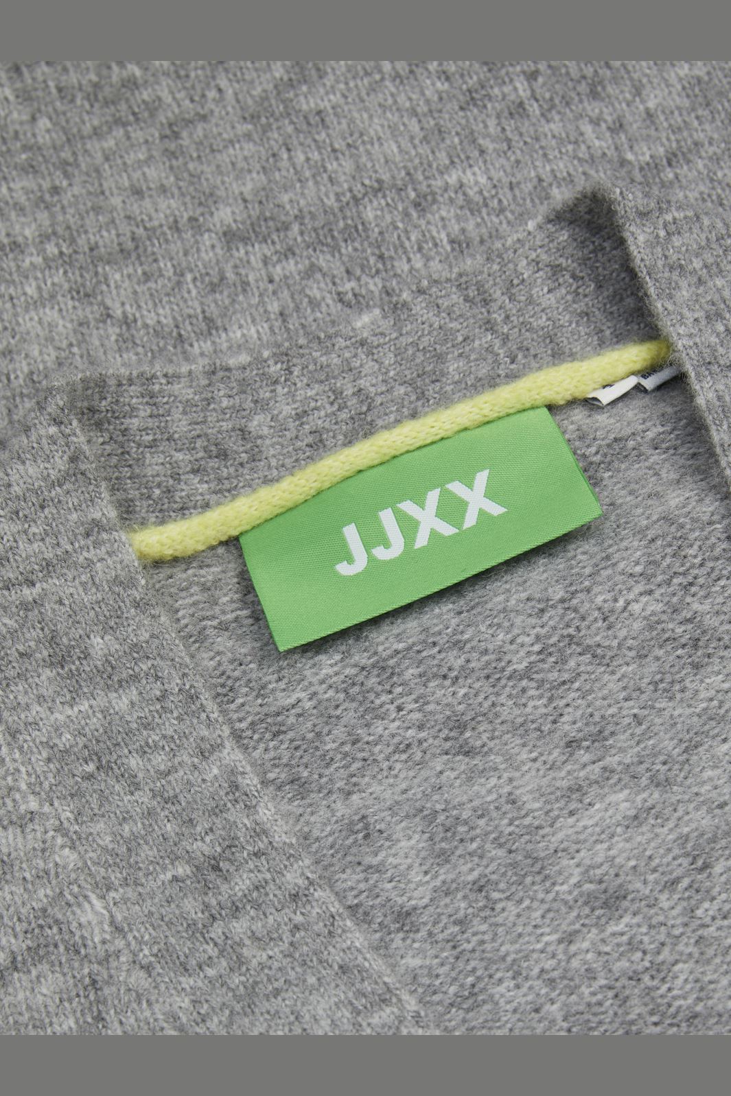 Jjxx - Jxiris Diverse Cardigan Knit Sn - 4637085 Grey Melange /Pale Green Neck Piping